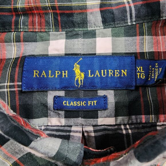 Ralph Lauren Shirt Mens XL Madras Plaid Classic Fit Long Sleeve Button Down - Picture 2 of 16